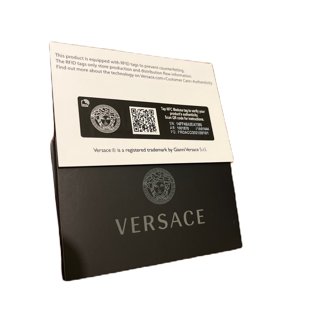 NWOT Versace La Greca Signature Print Round Pouch Wallet Purse Belt Bag - Picture 7 of 7